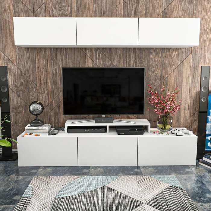 Hanah Home Mueble de TV Blanco con Estante de Pared